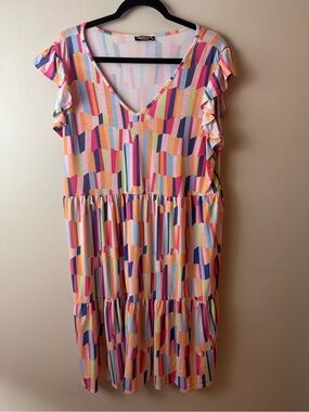 NWOT HEIMISH U.S.A. Multicolor Geometric Shapes Dress 3XL